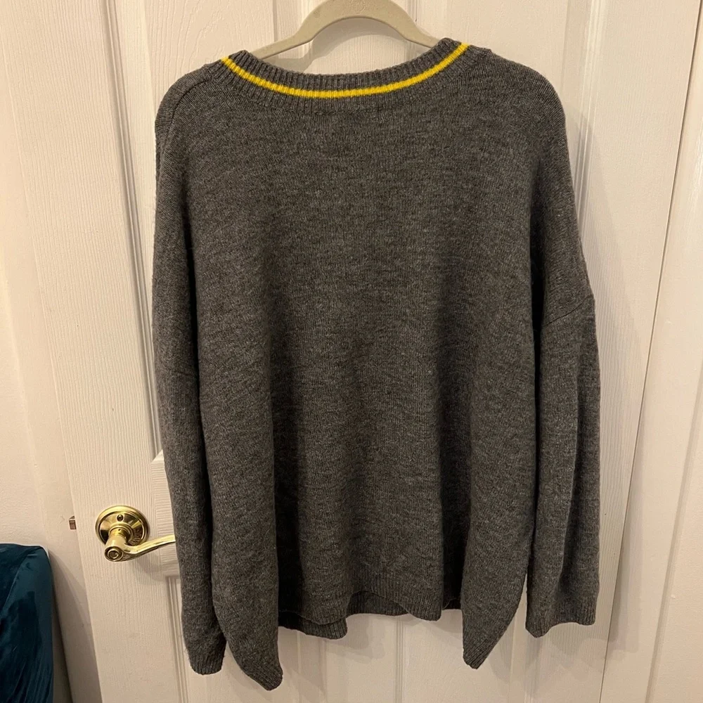 Asos Grey/Yellow V-neck Sweater sz 18 - Picture 3 of 3